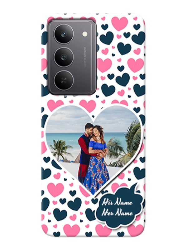 Custom Realme 14x 5G Custom Hard Phone Case - Pink & Blue Heart Design