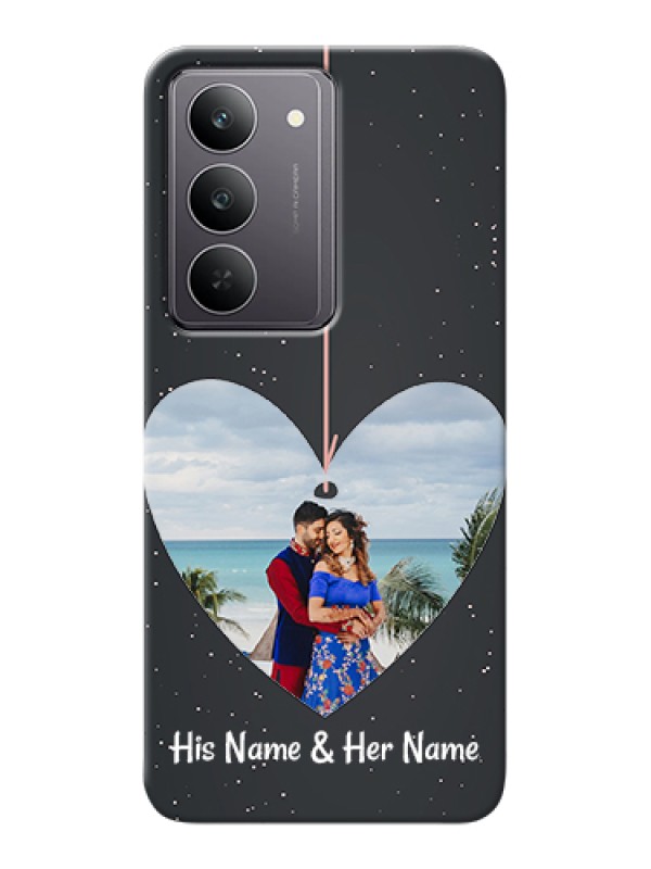 Custom Realme 14x 5G Custom Hard Phone Case - Hanging Heart Design