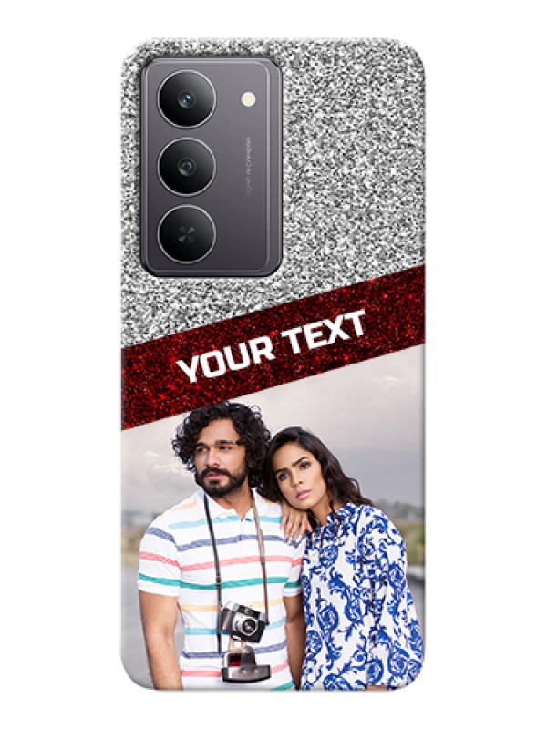 Custom Realme 14x 5G Custom Hard Phone Case - Image Holder With Glitter Strip Design