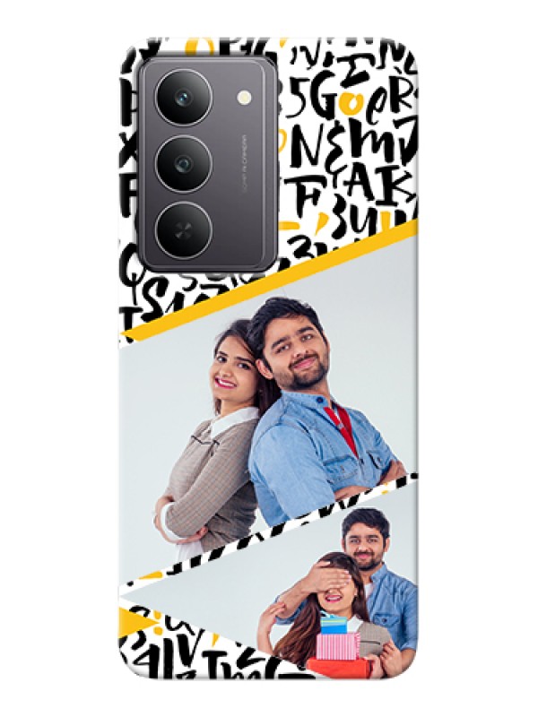 Custom Realme 14x 5G Custom Hard Phone Case - Letters Pattern Design