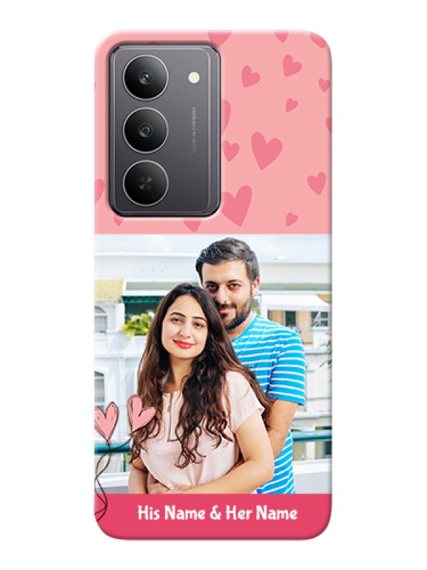 Custom Realme 14x 5G Custom Hard Phone Case - Love Design Peach Color