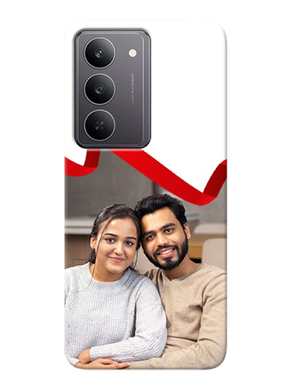 Custom Realme 14x 5G Custom Hard Phone Case - Red Ribbon Frame Design