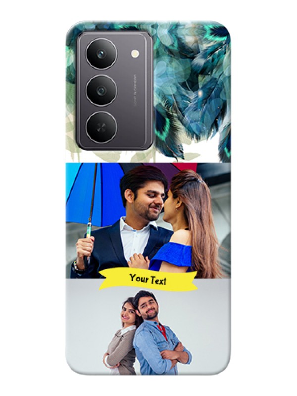 Custom Realme 14x 5G Custom Hard Phone Case - Image With Boho Peacock Feather Design