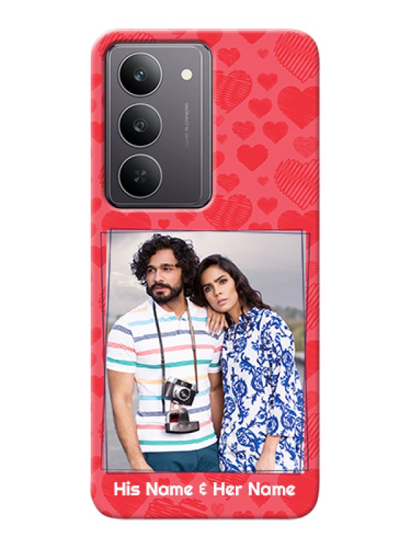Custom Realme 14x 5G Custom Hard Phone Case - With Red Heart Symbols Design