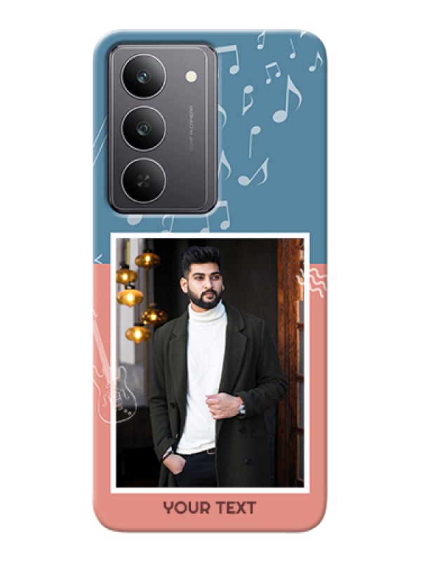 Custom Realme 14x 5G Custom Hard Phone Case - With Color Musical Note Design