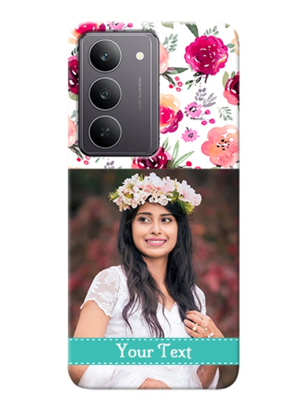 Custom Realme 14x 5G Custom Hard Phone Case - Water Colors Floral Design