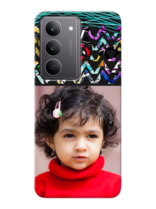 Custom Realme 14x 5G Custom Hard Phone Case - Neon Abstract Design