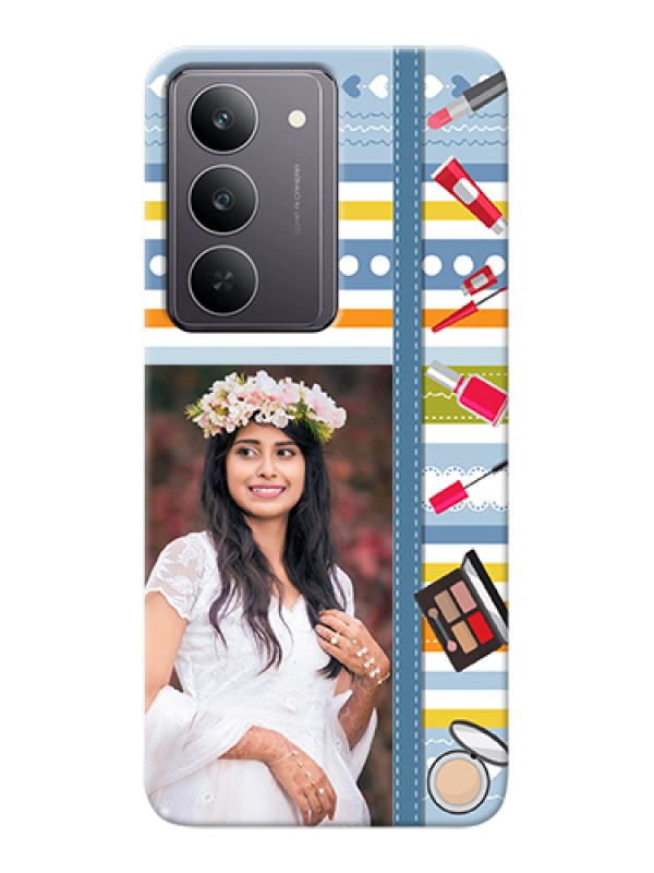 Custom Realme 14x 5G Custom Hard Phone Case - Makeup Icons Design
