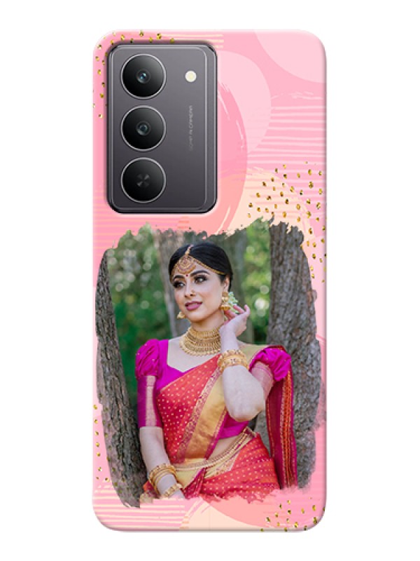 Custom Realme 14x 5G Custom Hard Phone Case - Gold Glitter Splash Design