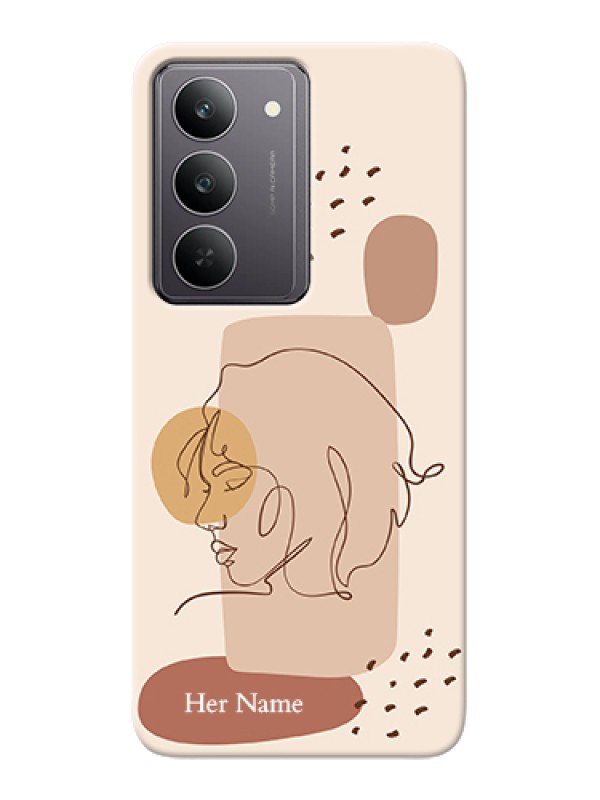 Custom Realme 14x 5G Custom Hard Phone Case - Calm Woman Line Art Design
