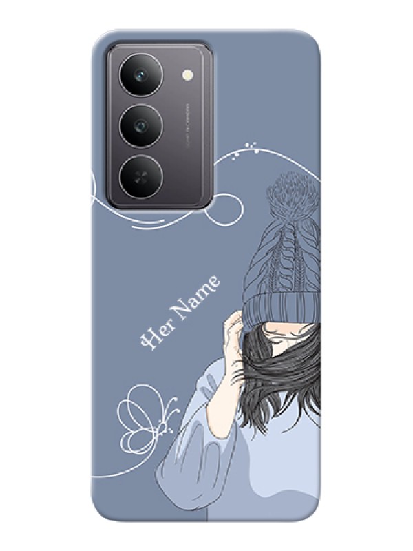 Custom Realme 14x 5G Custom Hard Phone Case - Girl In Winter Outfit Design