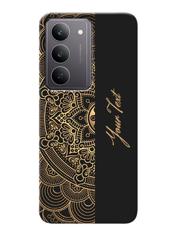 Custom Realme 14x 5G Custom Hard Phone Case - Mandala Art With Custom Text Design