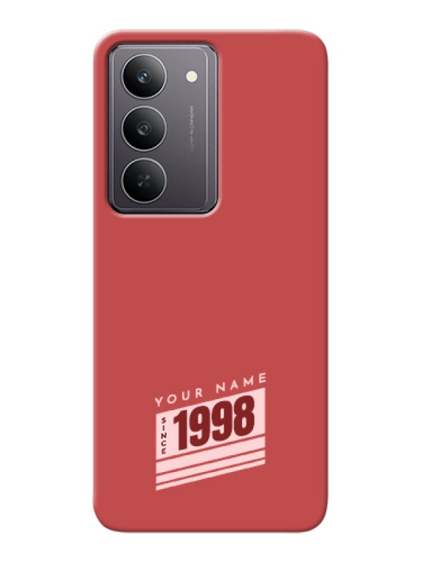 Custom Realme 14x 5G Custom Hard Phone Case - Red Custom Year Of Birth Design