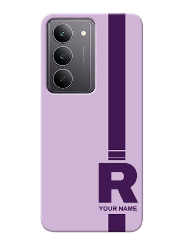 Custom Realme 14x 5G Custom Hard Phone Case - Simple Dual Tone Stripe With Name Design