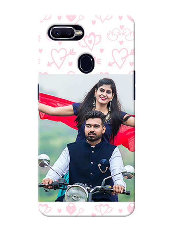 Custom Realme 2 Pro personalized phone covers: Pink Flying Heart Design