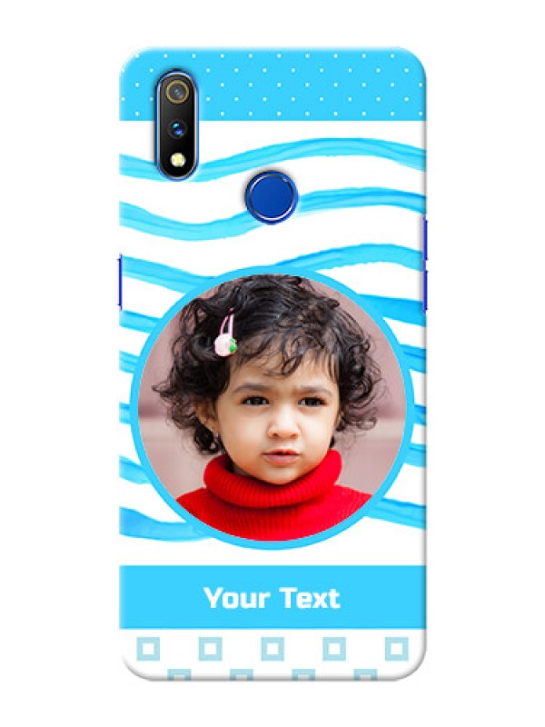Custom Realme 3 Pro phone back covers: Simple Blue Case Design