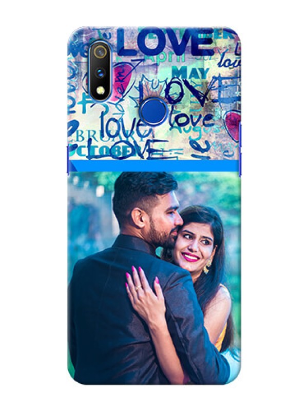 Custom Realme 3 Pro Mobile Covers Online: Colorful Love Design