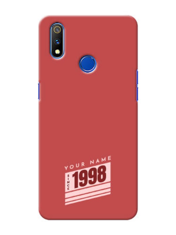 Custom Realme 3 Pro Phone Back Covers: Red custom year of birth Design