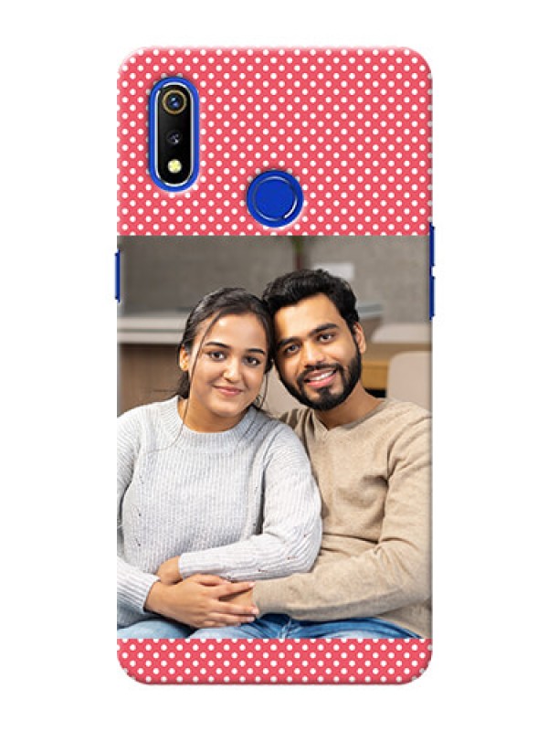 Custom Realme 3 Custom Mobile Case with White Dotted Design