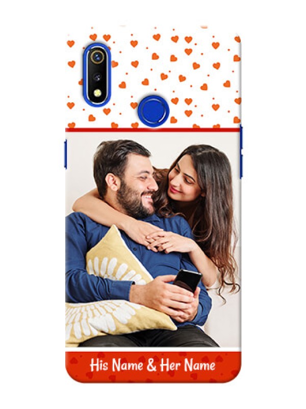 Custom Realme 3 Phone Back Covers: Orange Love Symbol Design