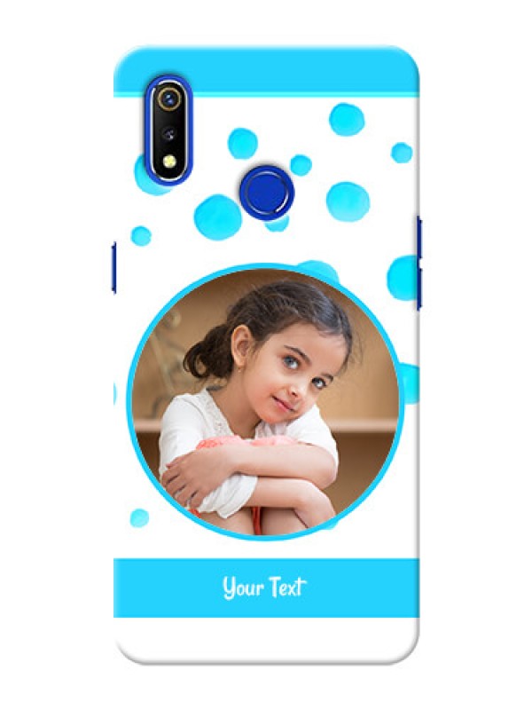 Custom Realme 3 Custom Phone Covers: Blue Bubbles Pattern Design