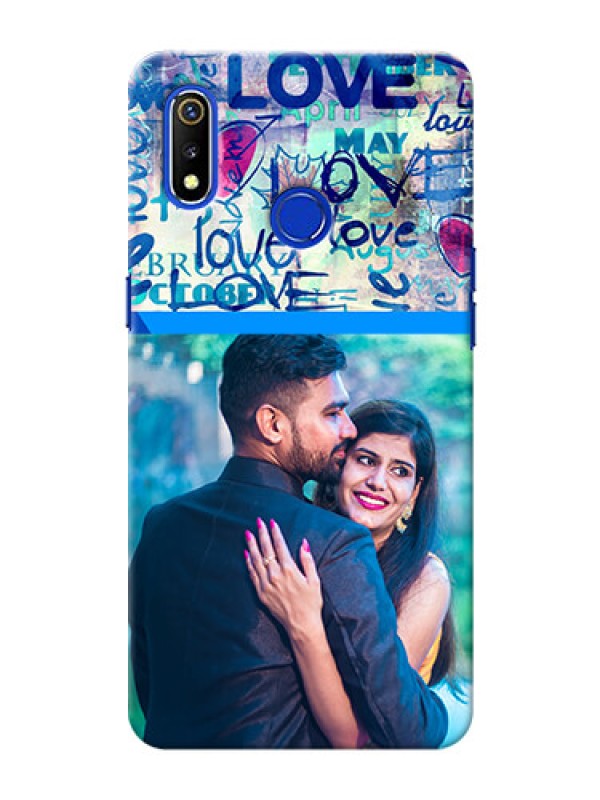 Custom Realme 3 Mobile Covers Online: Colorful Love Design