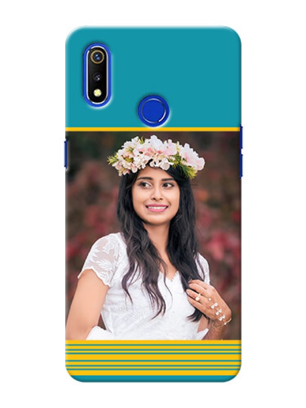 Custom Realme 3 personalized phone covers: Yellow & Blue Design 
