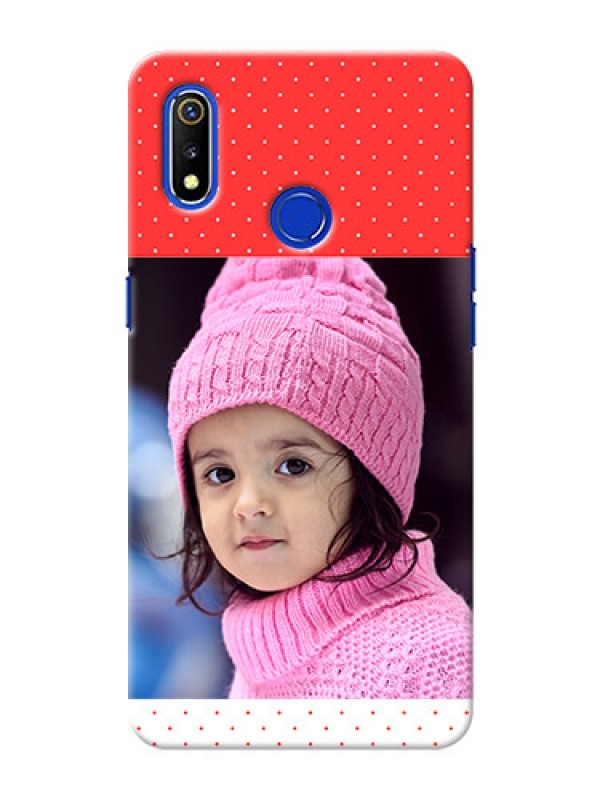 Custom Realme 3 personalised phone covers: Red Pattern Design