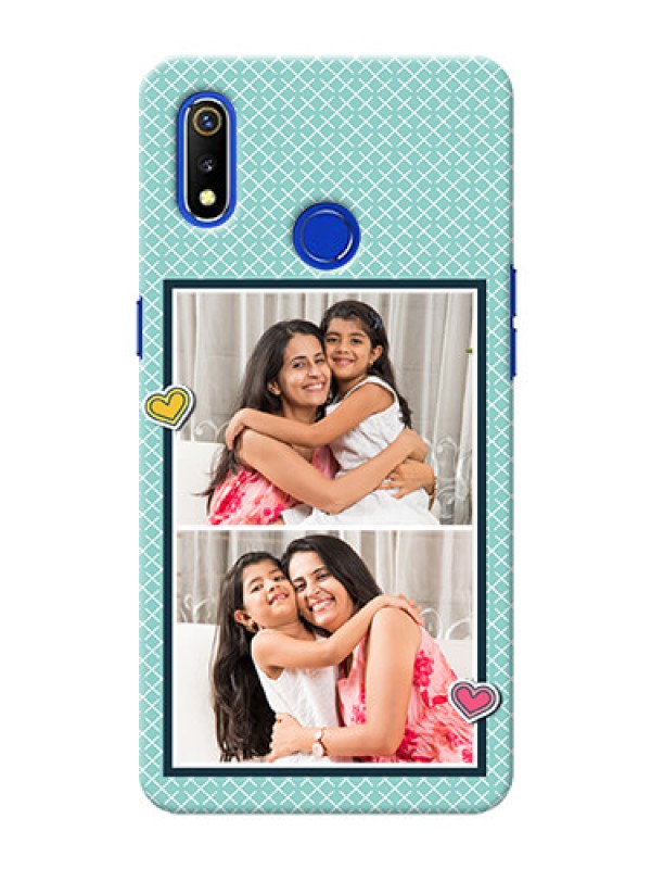 Custom Realme 3 Custom Phone Cases: 2 Image Holder with Pattern Design