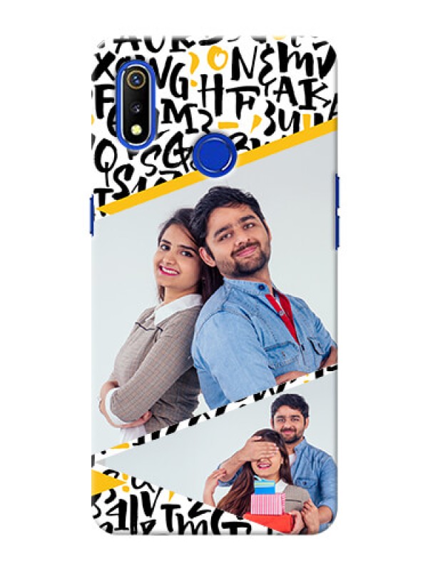 Custom Realme 3 Phone Back Covers: Letters Pattern Design