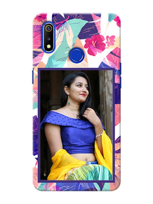 Custom Realme 3 Personalised Phone Cases: Abstract Floral Design