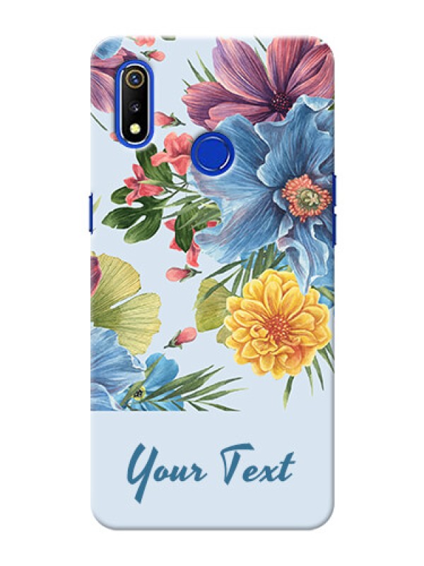 Custom Realme 3 Custom Phone Cases: Stunning Watercolored Flowers Painting Design