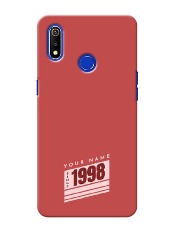 Custom Realme 3 Phone Back Covers: Red custom year of birth Design