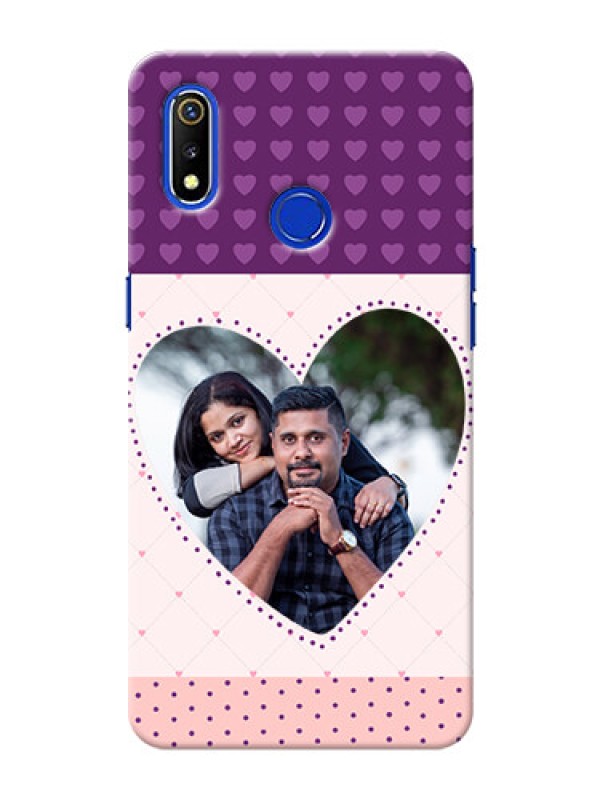 Custom Realme 3i Mobile Back Covers: Violet Love Dots Design
