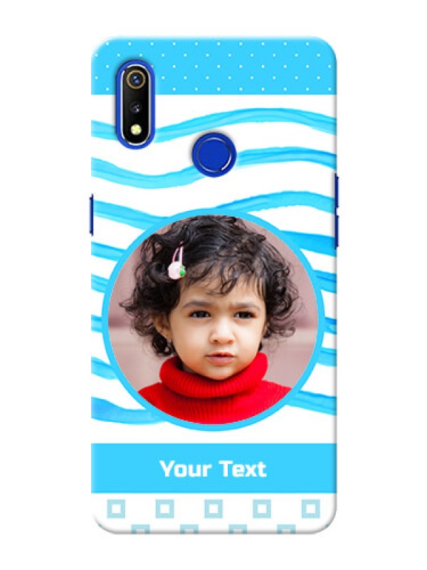 Custom Realme 3i phone back covers: Simple Blue Case Design
