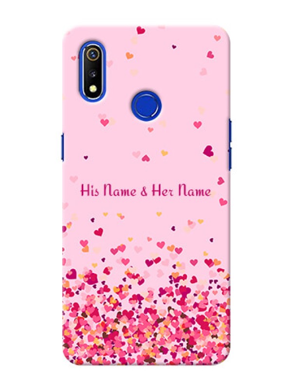 Custom Realme 3I Phone Back Covers: Floating Hearts Design