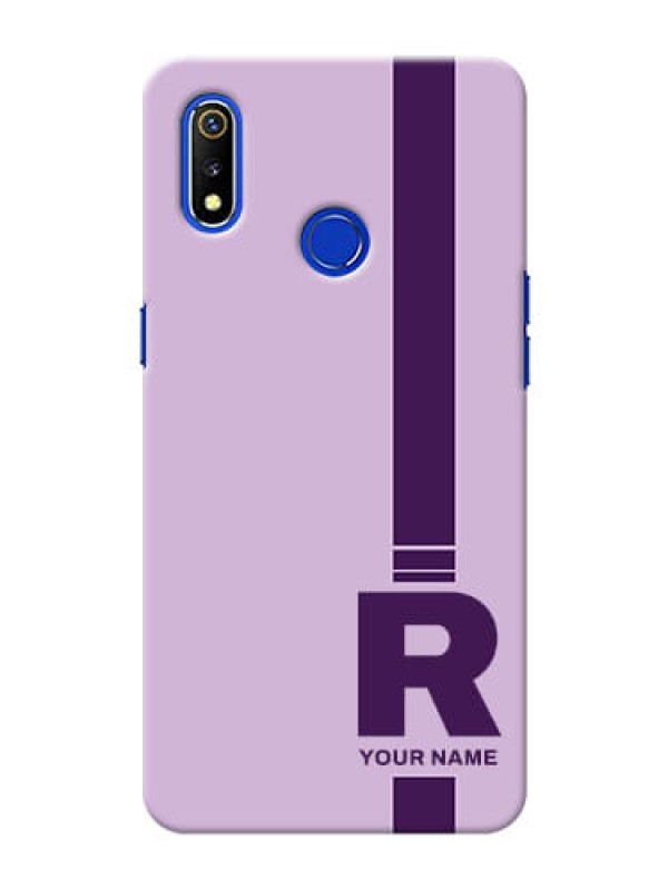 Custom Realme 3I Custom Phone Covers: Simple dual tone stripe with name Design