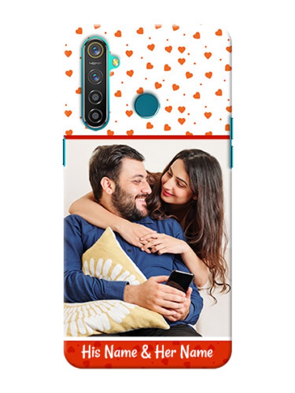Custom Realme 5 Pro Phone Back Covers: Orange Love Symbol Design