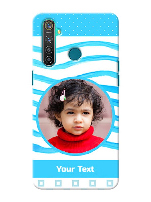 Custom Realme 5 Pro phone back covers: Simple Blue Case Design