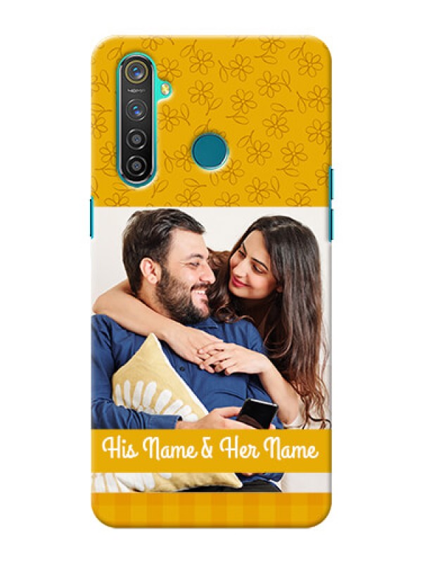 Custom Realme 5 Pro mobile phone covers: Yellow Floral Design