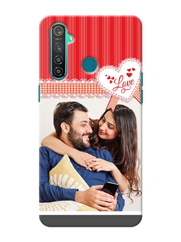 Custom Realme 5 Pro phone cases online: Red Love Pattern Design