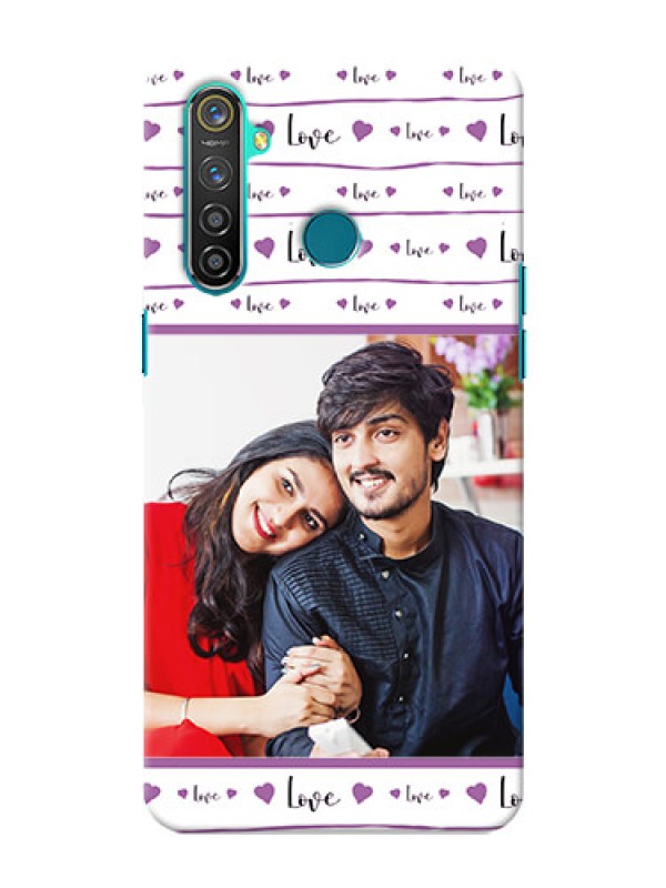 Custom Realme 5 Pro Mobile Back Covers: Couples Heart Design