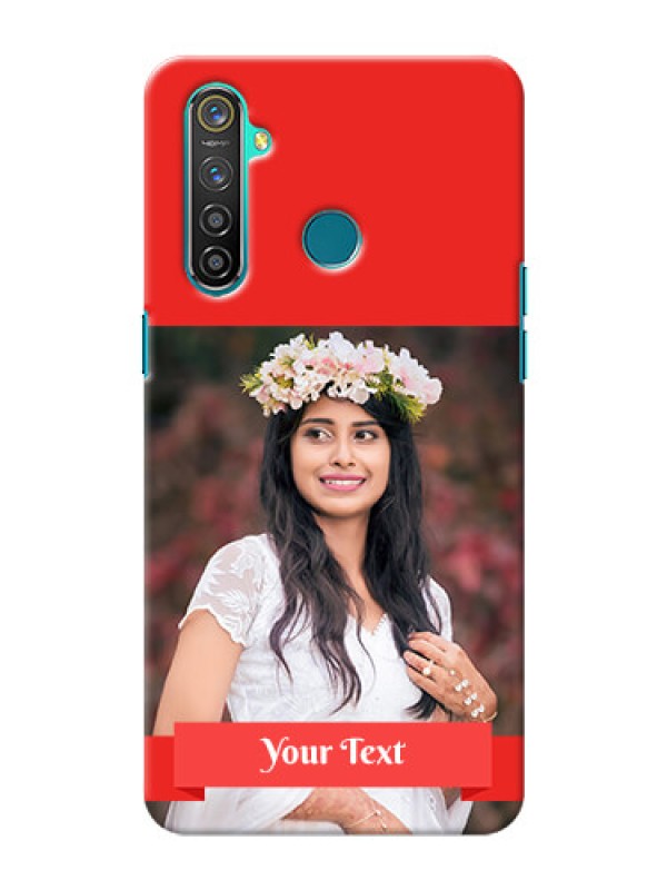 Custom Realme 5 Pro Personalised mobile covers: Simple Red Color Design