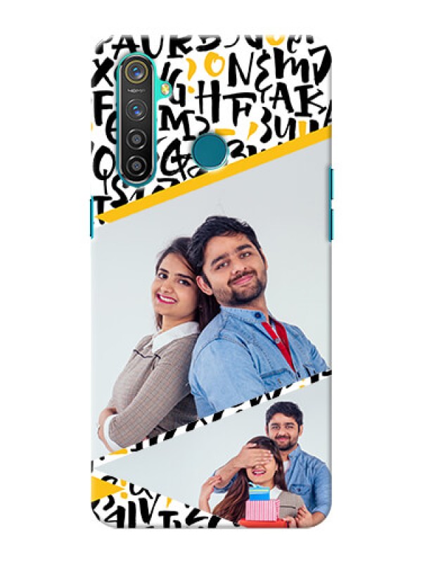Custom Realme 5 Pro Phone Back Covers: Letters Pattern Design