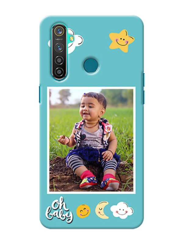 Custom Realme 5 Pro Personalised Phone Cases: Smiley Kids Stars Design
