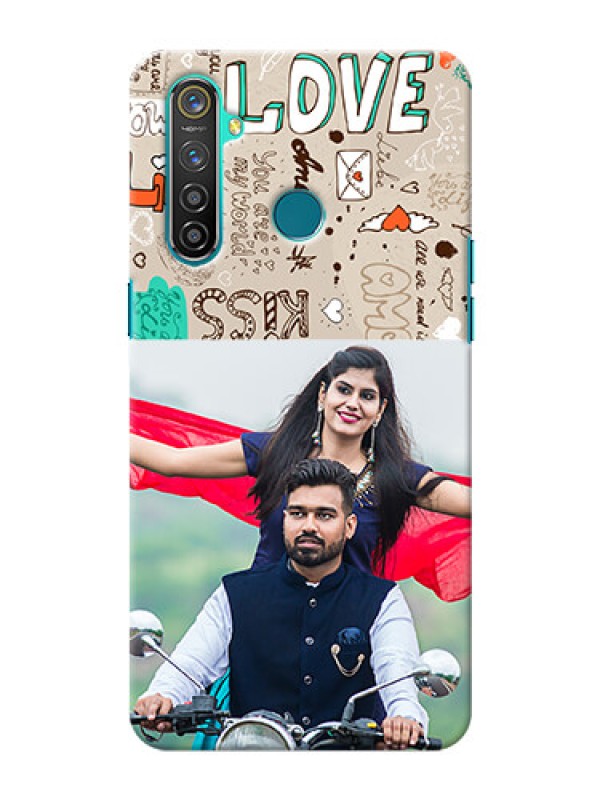 Custom Realme 5 Pro Personalised mobile covers: Love Doodle Pattern 
