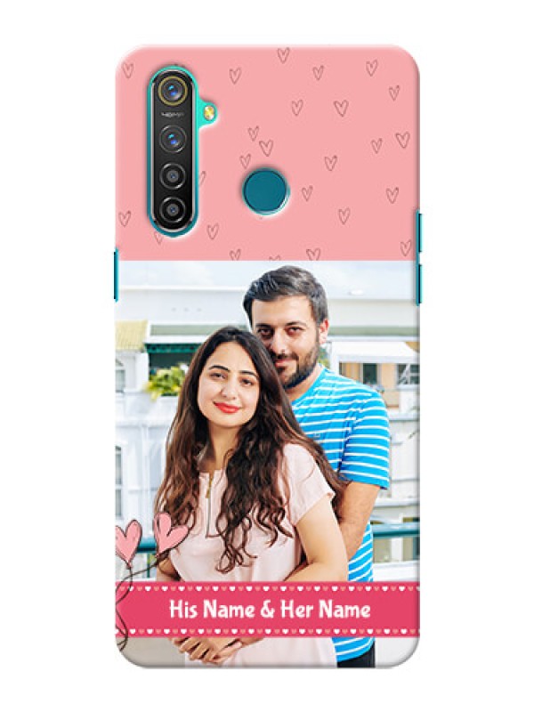 Custom Realme 5 Pro phone back covers: Love Design Peach Color