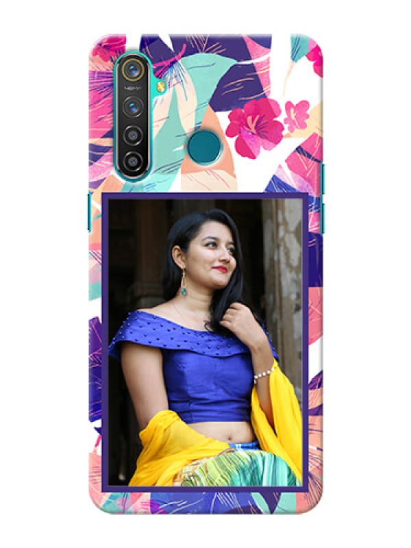 Custom Realme 5 Pro Personalised Phone Cases: Abstract Floral Design