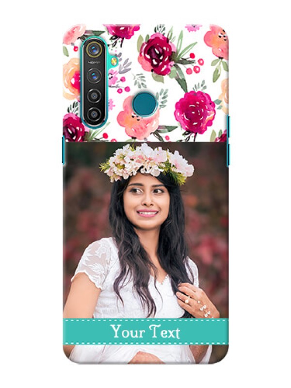 Custom Realme 5 Pro Personalized Mobile Cases: Watercolor Floral Design