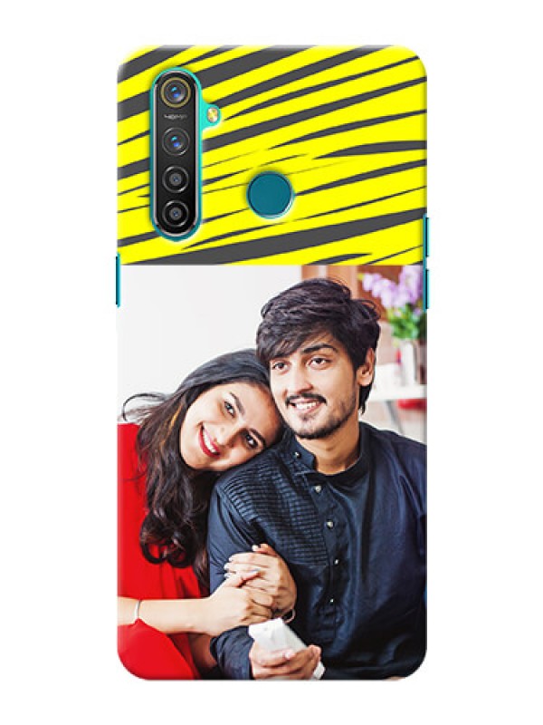 Custom Realme 5 Pro Personalised mobile covers: Yellow Abstract Design